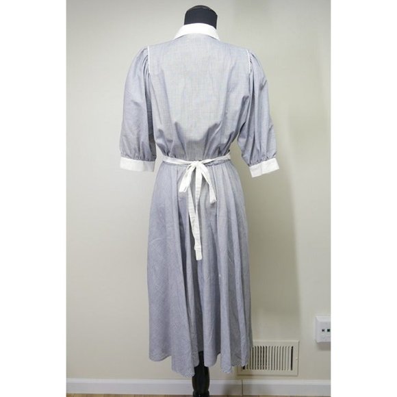 Albert Capraro for Bonwit Teller Vintage Pinstripe Apron Dress S - Picture 3 of 4